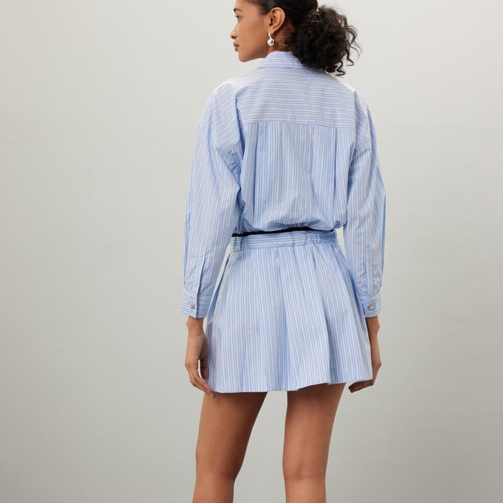 Maje Striped Shirt Mini Dress - Picture 3 of 8